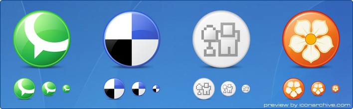 Circle Social Bookmark Icons