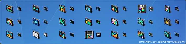 Stained Glass Folders Icons