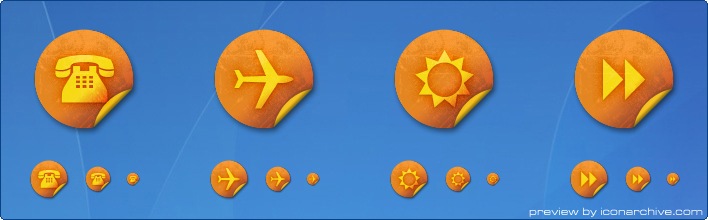 Orange Grunge Stickers Icons