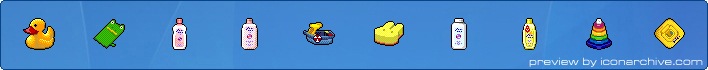 Bath Time For Kids Icons