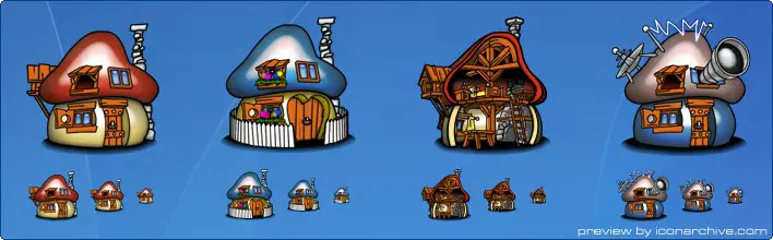 Smurf Houses Icons