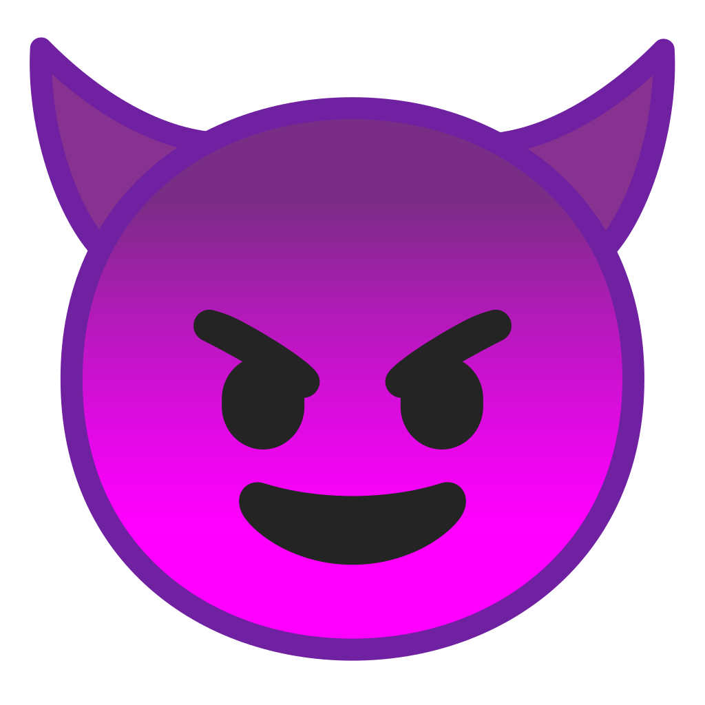 Smiling face with horns Icon | Noto Emoji Smileys Iconpack | Google