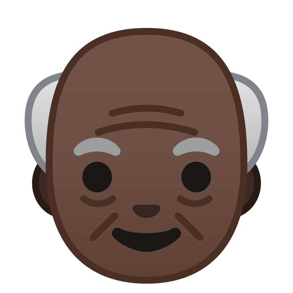 Old man dark skin tone Icon | Noto Emoji People Faces Iconpack | Google