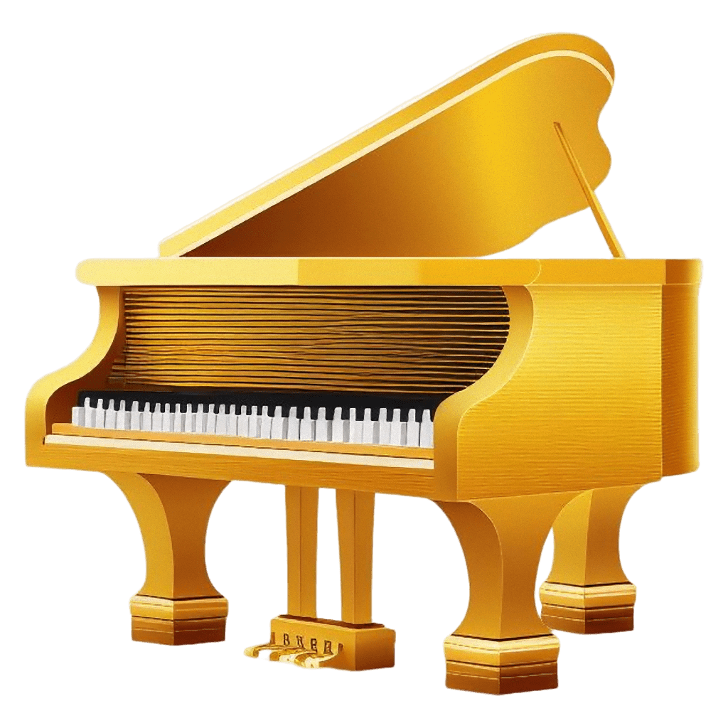 Golden Piano Icon | Golden Objects Iconpack | Icon Archive