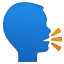 Speaking head Icon | Noto Emoji People Activity Iconpack | Google