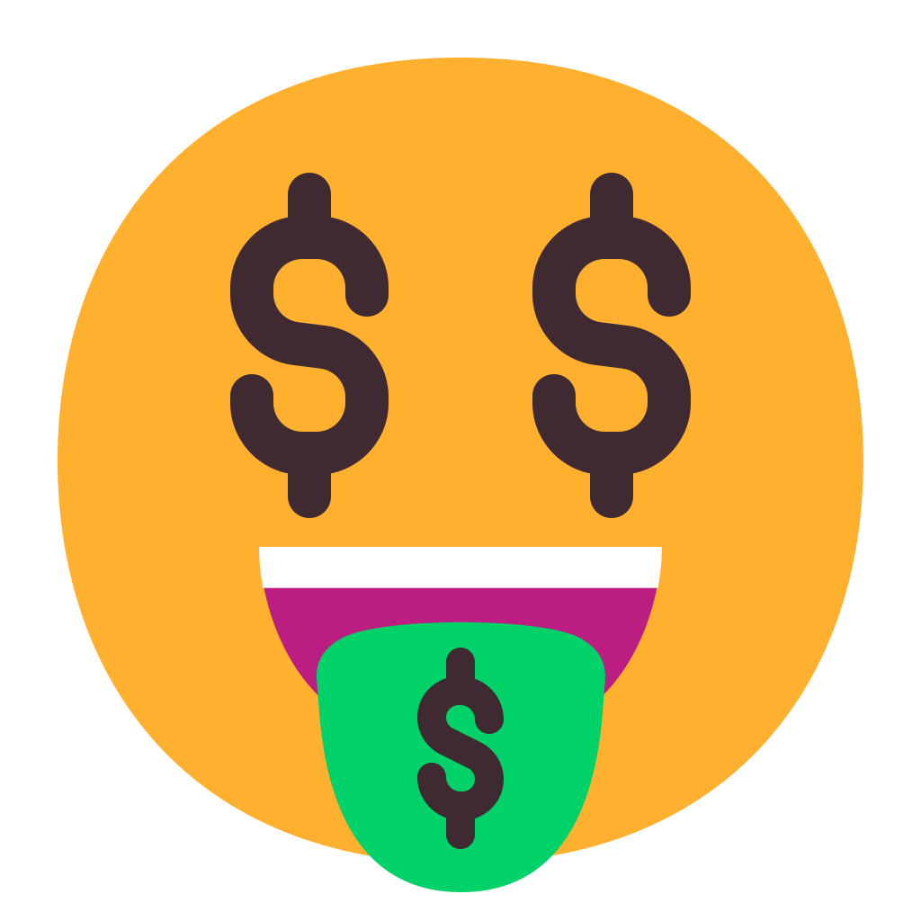 Money Mouth Face Flat Icon | FluentUI Emoji Flat Iconpack | Microsoft