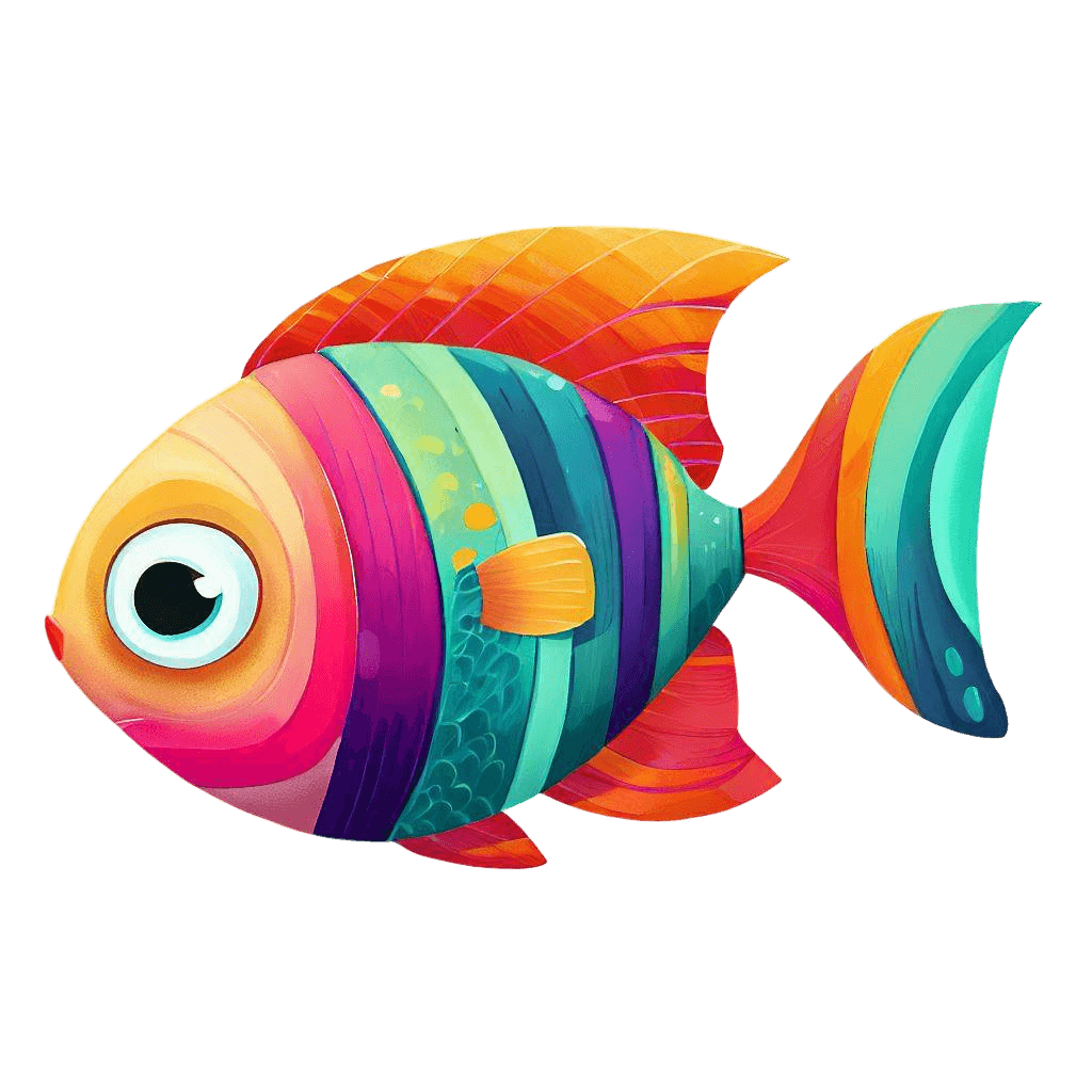 Colorful 3 Fish Icon, Fish Illustration Iconpack